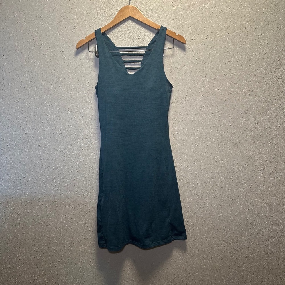 Toad&Co XS Tech Tomboy Tank Mini Dress Teal Blue Athletic Activewear Outdoor